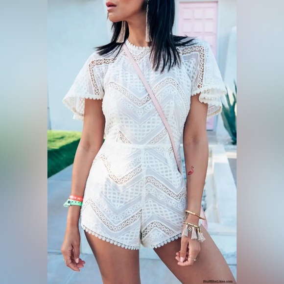 Line & Dot Pants - NWT Line & Dot Cream Lace Romper size XS